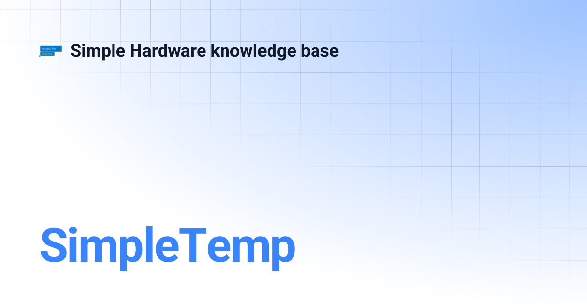 SimpleTemp | Simple Hardware knowledge base